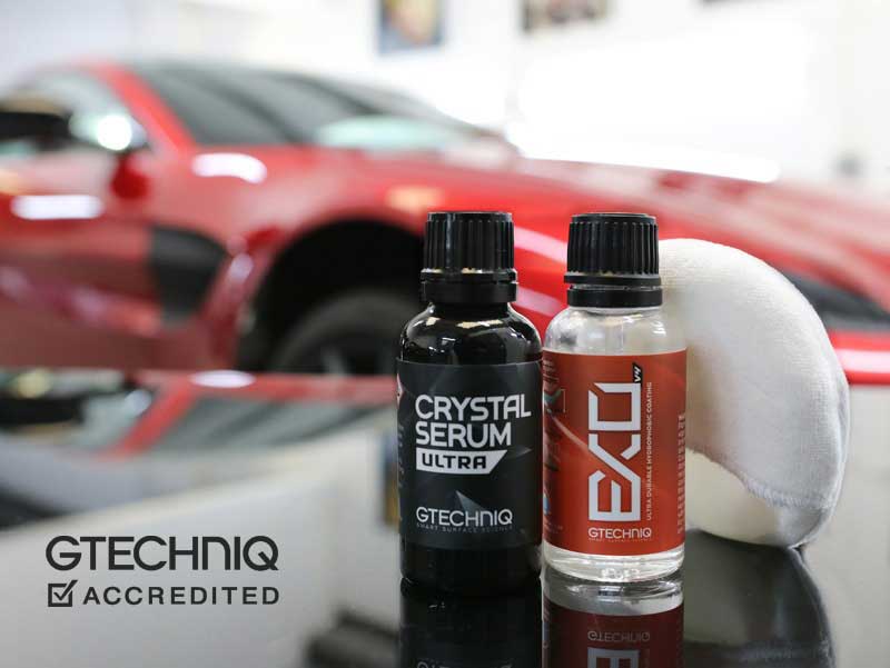 Gtechniq accredited logo and paint protection products